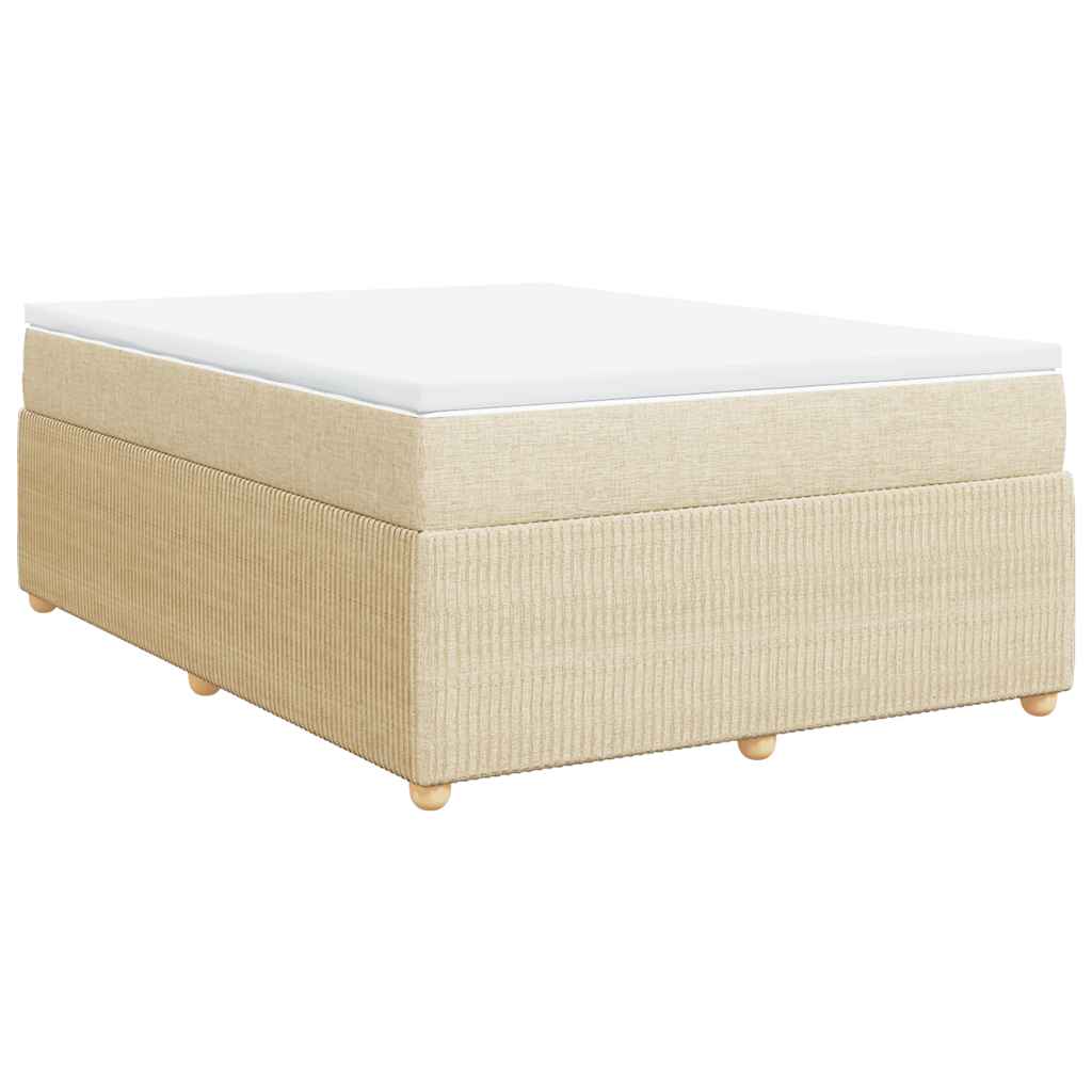Boxspringbett mit Matratze Creme 140x190 cm Stoff