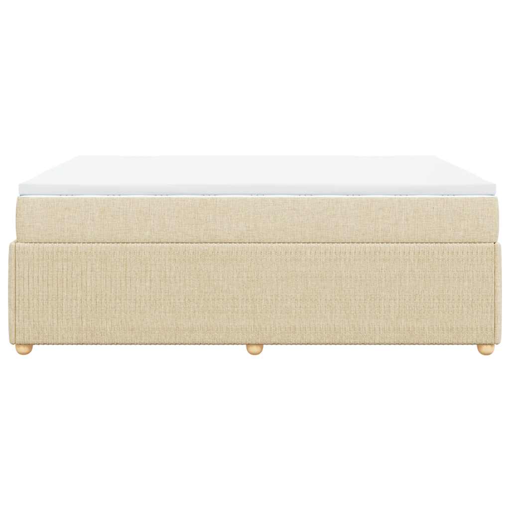 Boxspringbett mit Matratze Creme 140x190 cm Stoff