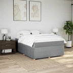 Boxspringbett mit Matratze Hellgrau 160x200 cm Stoff