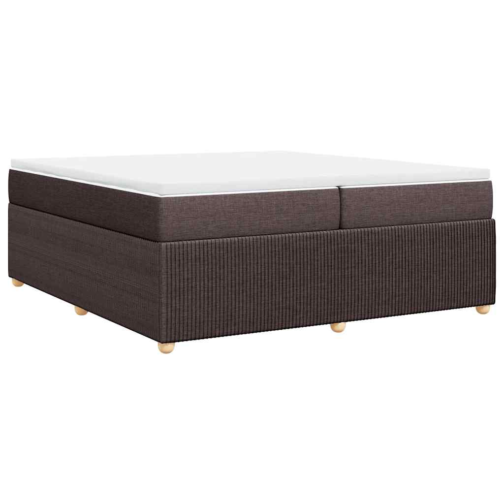 Boxspringbett mit Matratze Dunkelbraun 200x200 cm Stoff