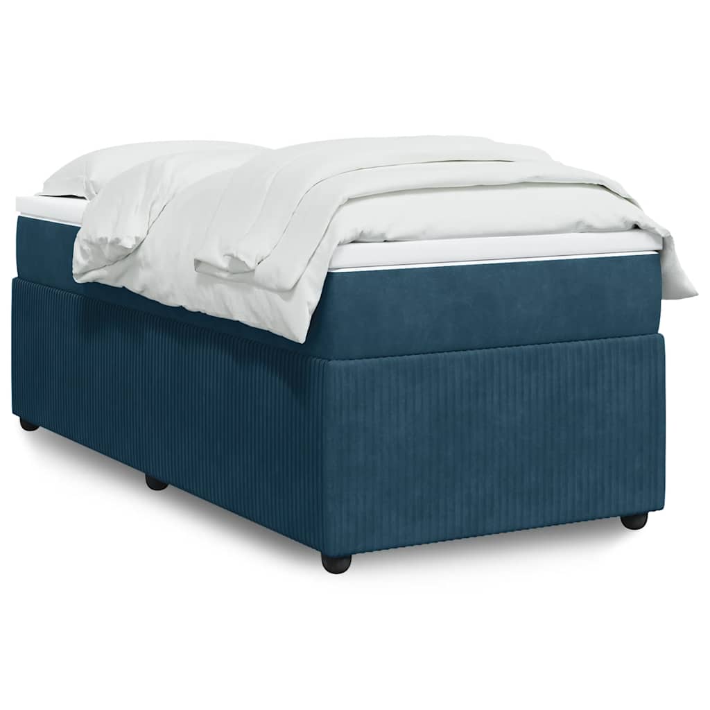 Boxspringbett mit Matratze Dunkelblau 80x200 cm Samt