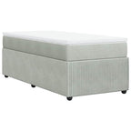 Boxspringbett mit Matratze Hellgrau 90x190 cm Samt