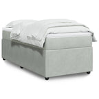 Boxspringbett mit Matratze Hellgrau 90x190 cm Samt