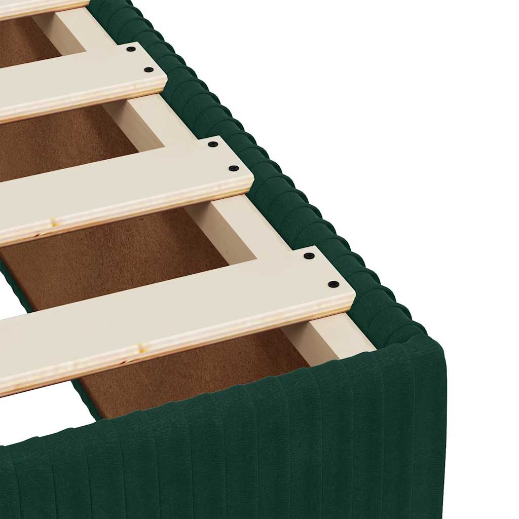 Boxspringbett mit Matratze Dunkelgrün 90x190 cm Samt