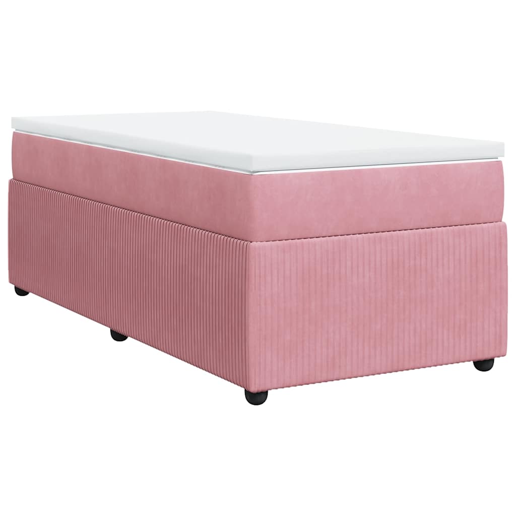 Boxspringbett mit Matratze Rosa 90x190 cm Samt