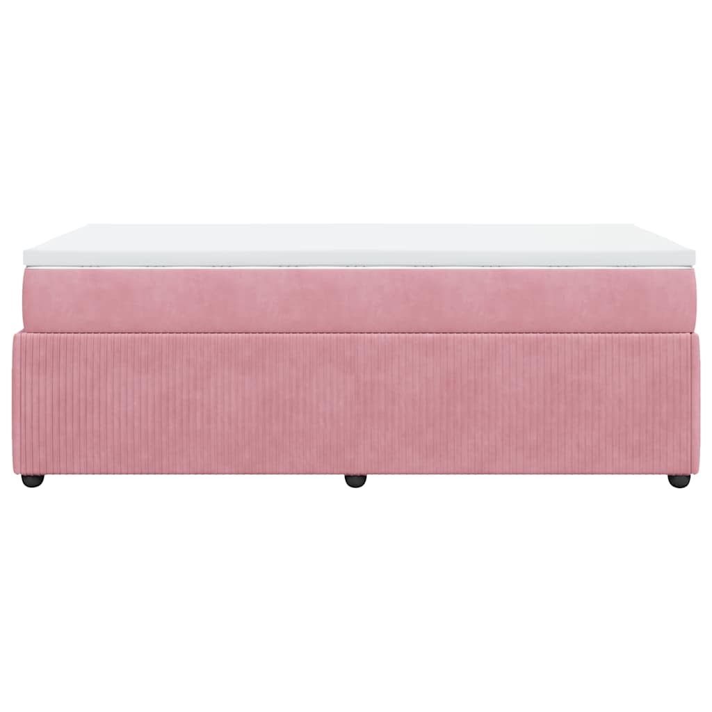 Boxspringbett mit Matratze Rosa 90x190 cm Samt