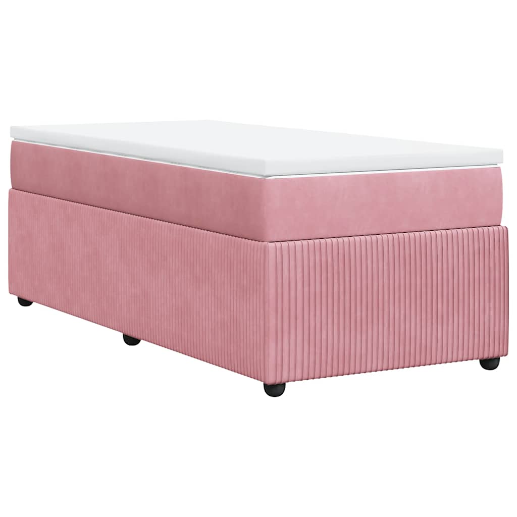 Boxspringbett mit Matratze Rosa 90x190 cm Samt