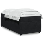 Boxspringbett mit Matratze Schwarz 100x200 cm Samt