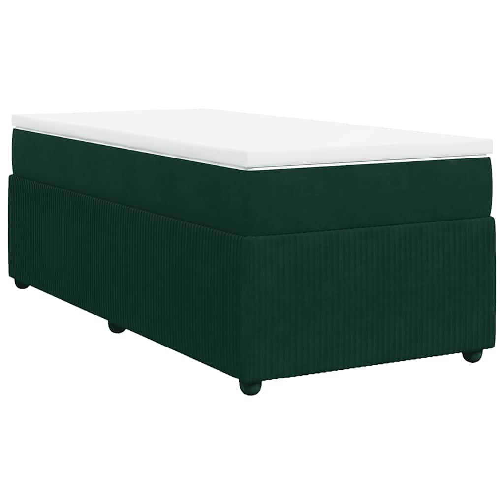 Boxspringbett mit Matratze Dunkelgrün 100x200 cm Samt