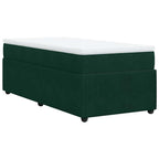 Boxspringbett mit Matratze Dunkelgrün 100x200 cm Samt