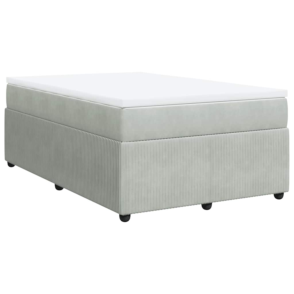Boxspringbett mit Matratze Hellgrau 120x190 cm Samt