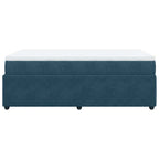 Boxspringbett mit Matratze Dunkelblau 120x190 cm Samt