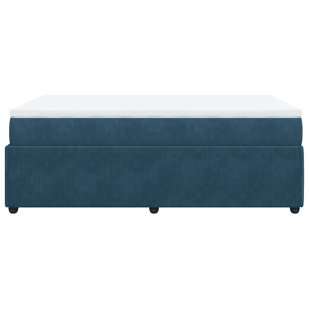 Boxspringbett mit Matratze Dunkelblau 120x200 cm Samt