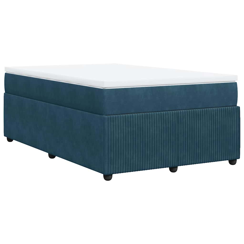Boxspringbett mit Matratze Dunkelblau 120x200 cm Samt