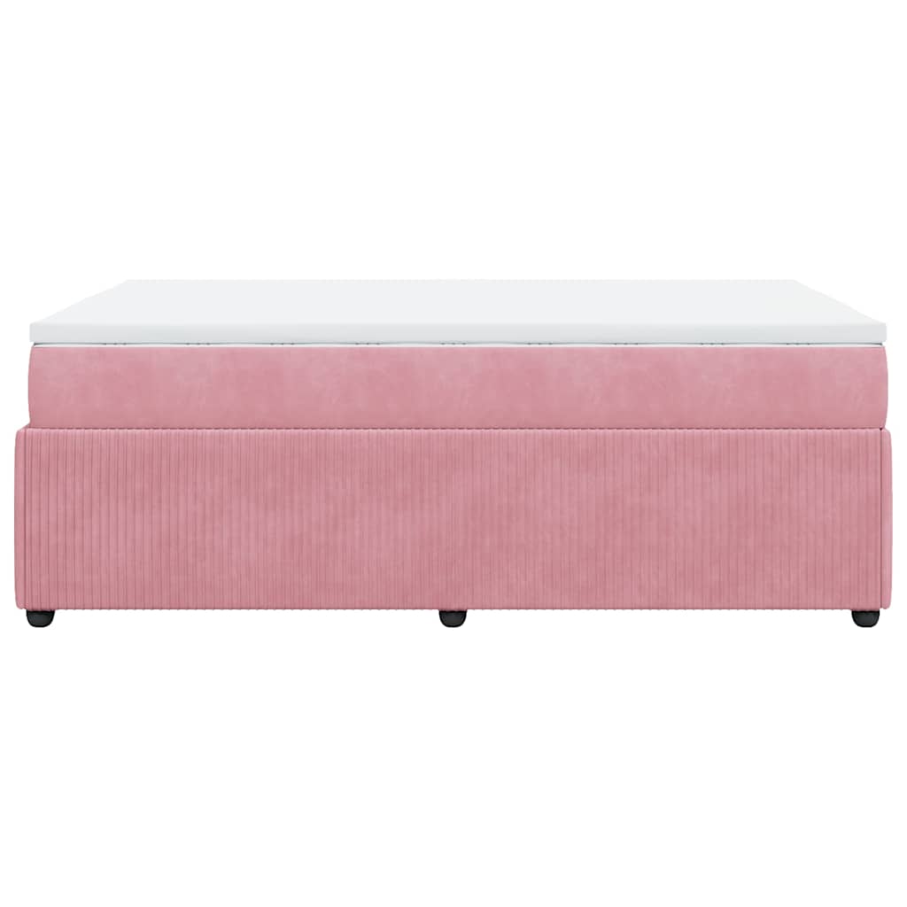 Boxspringbett mit Matratze Rosa 120x200 cm Samt
