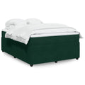 Boxspringbett mit Matratze Dunkelgrün 140x190 cm Samt