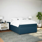 Boxspringbett mit Matratze Dunkelblau 140x200 cm Samt