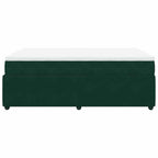 Boxspringbett mit Matratze Dunkelgrün 160x200 cm Samt