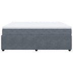 Boxspringbett mit Matratze Dunkelgrau 180x200 cm Samt