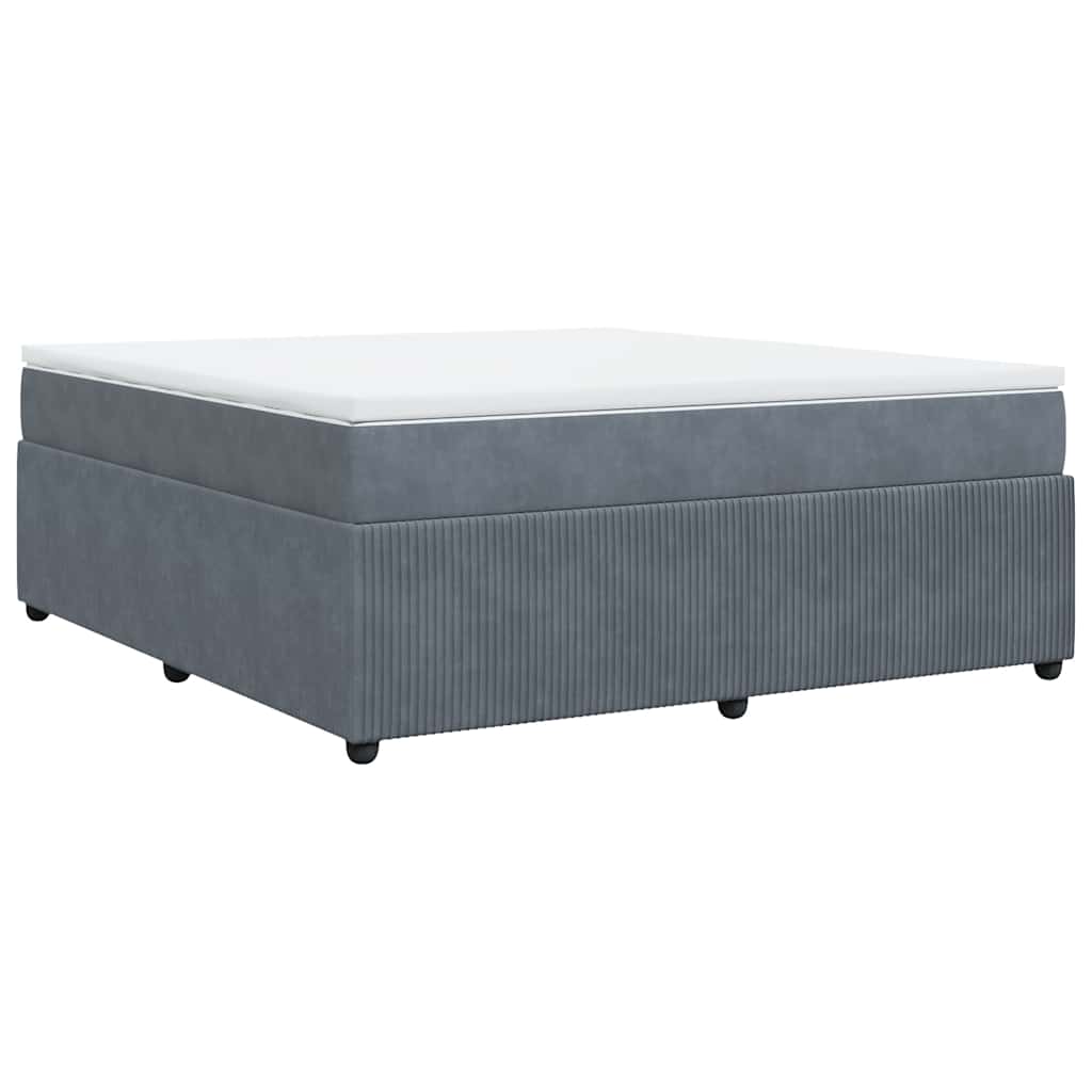 Boxspringbett mit Matratze Dunkelgrau 180x200 cm Samt