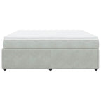Boxspringbett mit Matratze Hellgrau 200x200 cm Samt