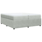 Boxspringbett mit Matratze Hellgrau 200x200 cm Samt