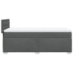 Boxspringbett mit Matratze Dunkelgrau 80x200 cm Stoff