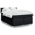 Boxspringbett mit Matratze Schwarz 140x190 cm Stoff