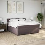 Boxspringbett mit Matratze Dunkelbraun 180x200 cm Stoff