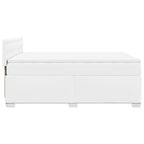 Boxspringbett mit Matratze Weiß 140x190 cm Kunstleder