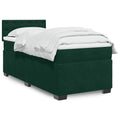 Boxspringbett mit Matratze Dunkelgrün 90x190 cm Samt