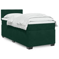 Boxspringbett mit Matratze Dunkelgrün 90x190 cm Samt