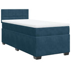 Boxspringbett mit Matratze Dunkelblau 90x190 cm Samt