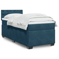 Boxspringbett mit Matratze Dunkelblau 90x200 cm Samt