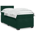 Boxspringbett mit Matratze Dunkelgrün 90x200 cm Samt