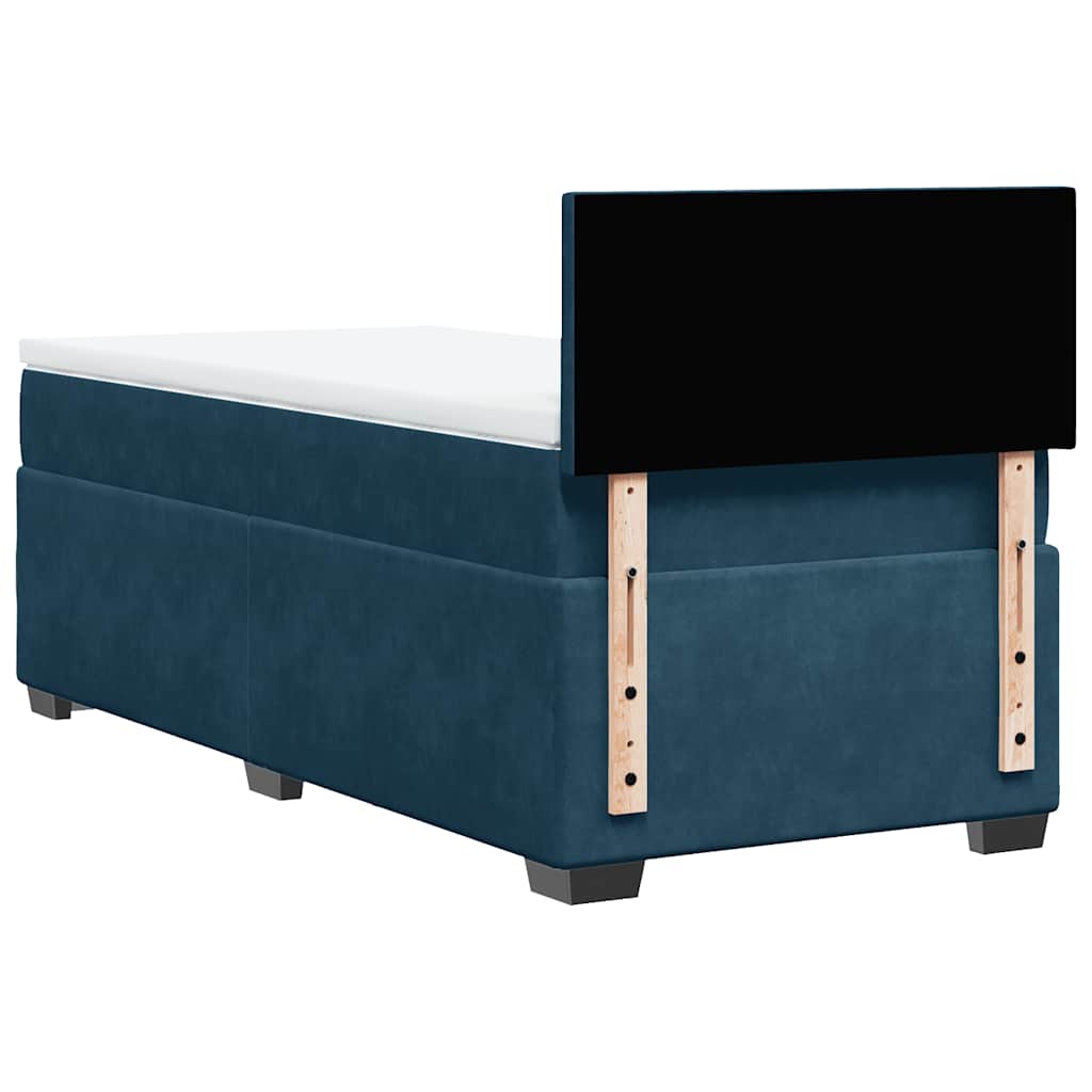 Boxspringbett mit Matratze Dunkelblau 100x200 cm Samt