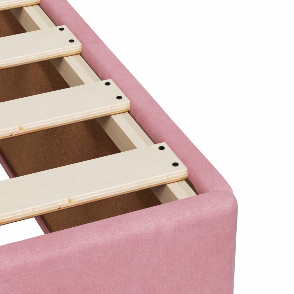 Boxspringbett mit Matratze Rosa 100x200 cm Samt