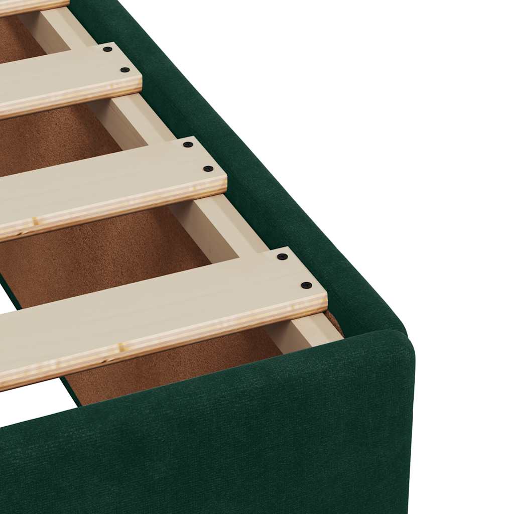 Boxspringbett mit Matratze Dunkelgrün 100x200 cm Samt