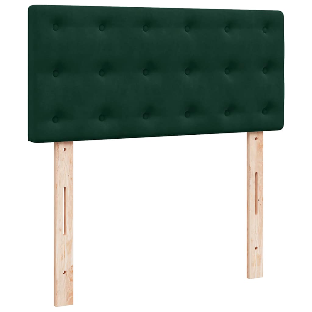 Boxspringbett mit Matratze Dunkelgrün 100x200 cm Samt