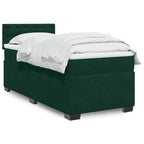 Boxspringbett mit Matratze Dunkelgrün 100x200 cm Samt
