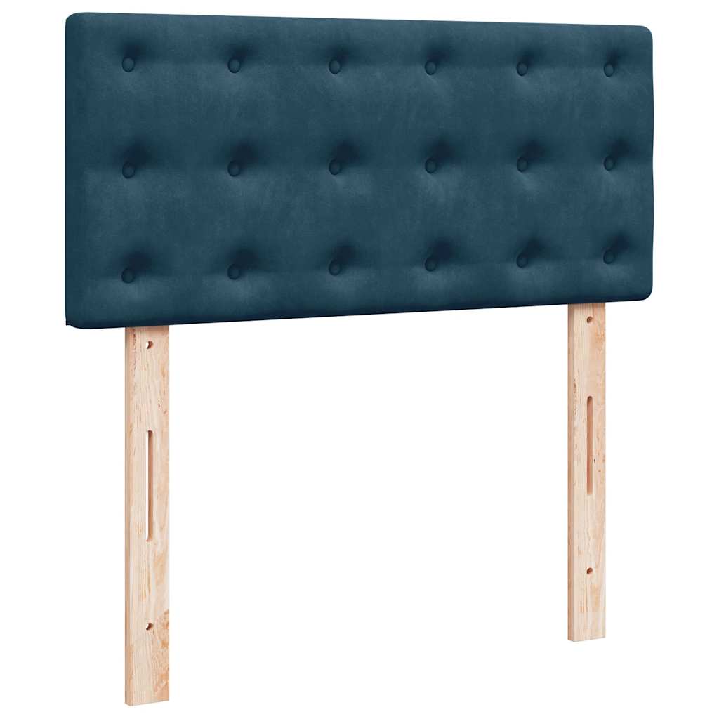 Boxspringbett mit Matratze Dunkelblau 100x200 cm Samt