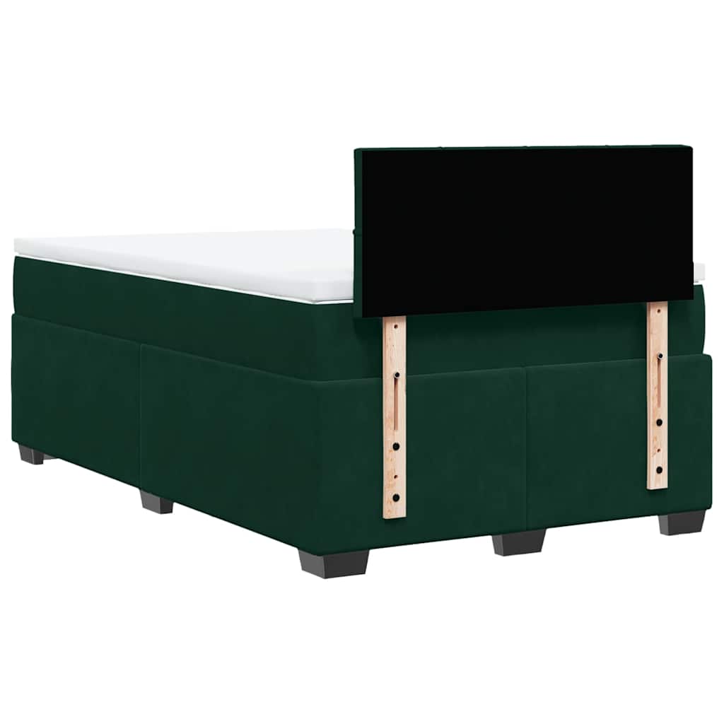 Boxspringbett mit Matratze Dunkelgrün 120x190 cm Samt