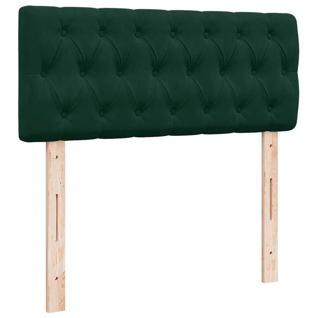 Boxspringbett mit Matratze Dunkelgrün 120x190 cm Samt