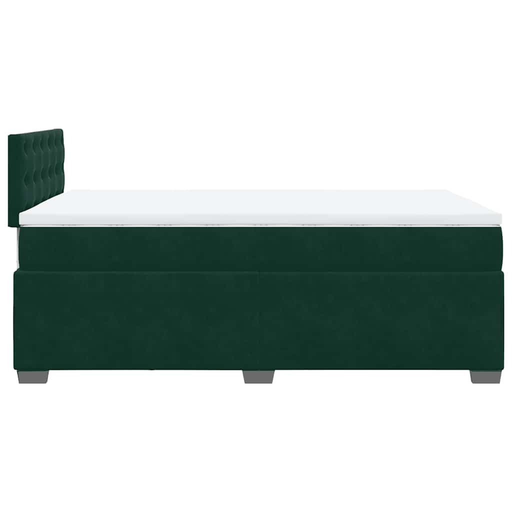 Boxspringbett mit Matratze Dunkelgrün 120x190 cm Samt