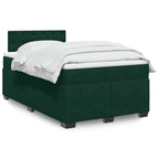 Boxspringbett mit Matratze Dunkelgrün 120x190 cm Samt