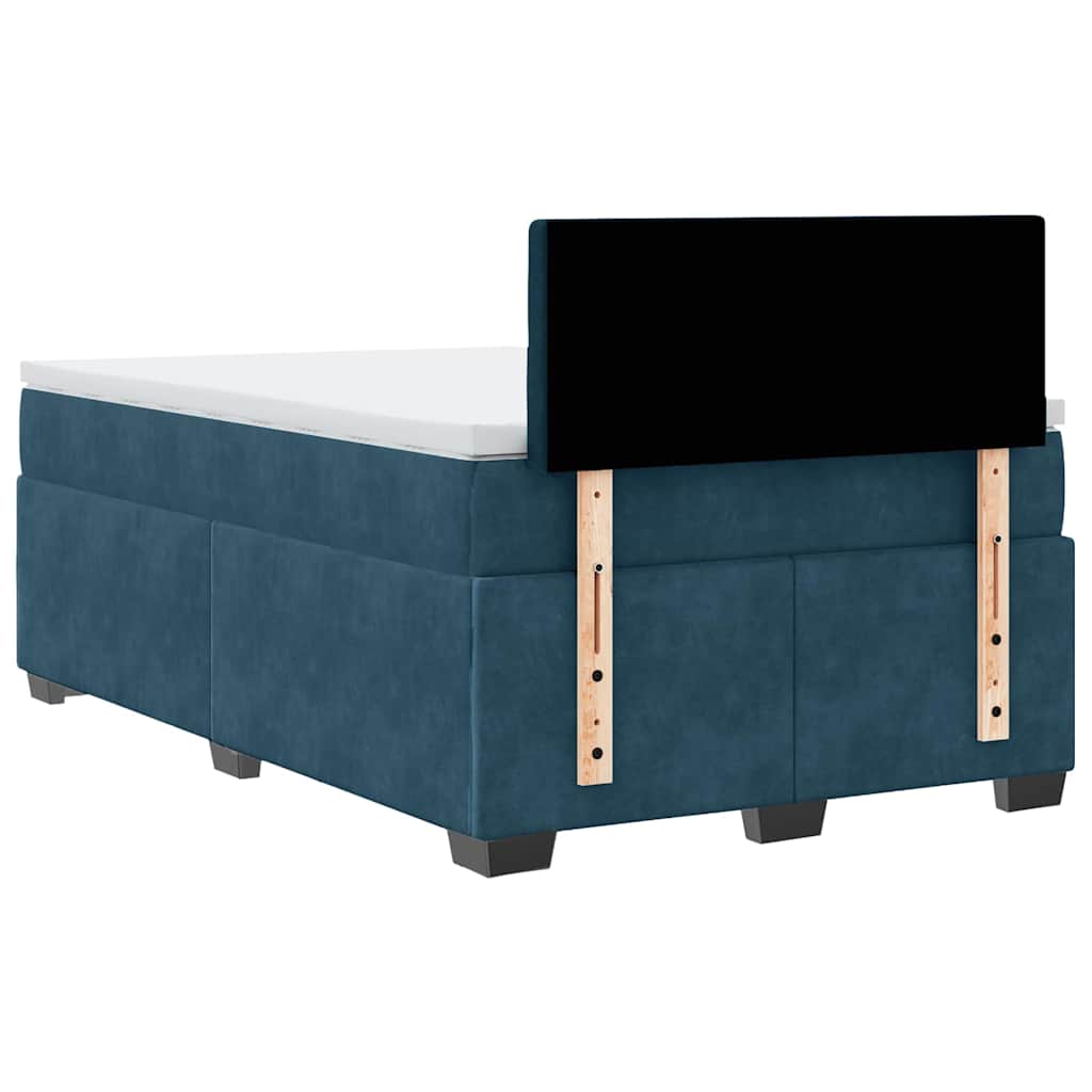 Boxspringbett mit Matratze Dunkelblau 120x190 cm Samt