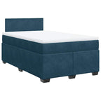 Boxspringbett mit Matratze Dunkelblau 120x200 cm Samt