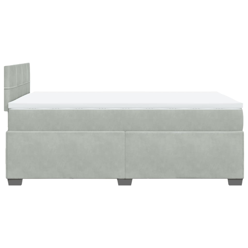 Boxspringbett mit Matratze Hellgrau 120x200 cm Samt