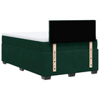 Boxspringbett mit Matratze Dunkelgrün 120x200 cm Samt