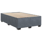 Boxspringbett mit Matratze Dunkelgrau 120x200 cm Samt